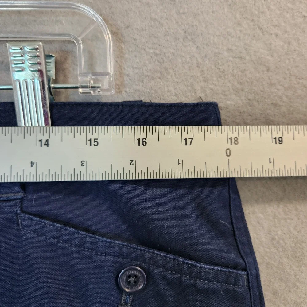 Lauren Ralph Lauren Navy‎ Blue Pencil Skirt 14 Cotton Front Pockets Knee Length